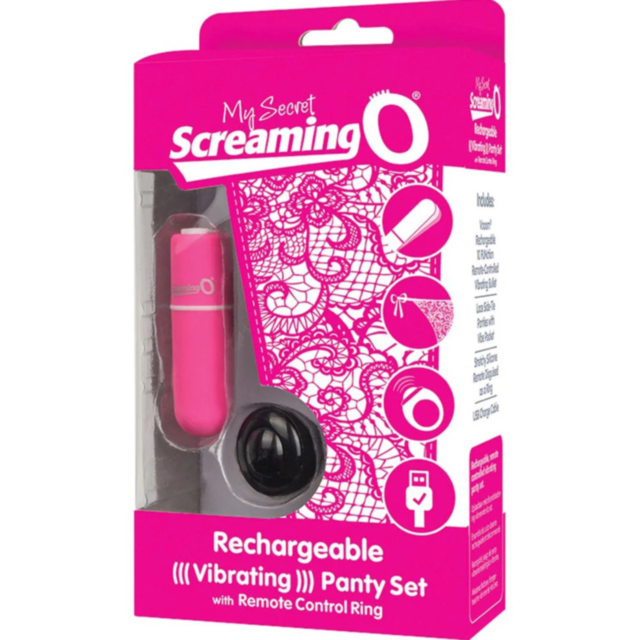 A green square showcases a gray rocket icon encased in a circle, with stars around it, symbolizing the seamless connectivity offered by "My Secret Charged Remote Control Panty Vibe Pink." The words "No Image" are displayed at the top.
