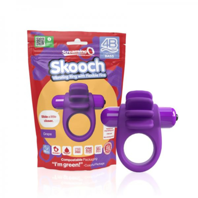 A green square with the text No Image at the top. Below, a rocket icon encircled and set against a starry backdrop, enhanced by waterproof design details that stand out. Introducing the Screaming O 4B Skooch-Grape.
