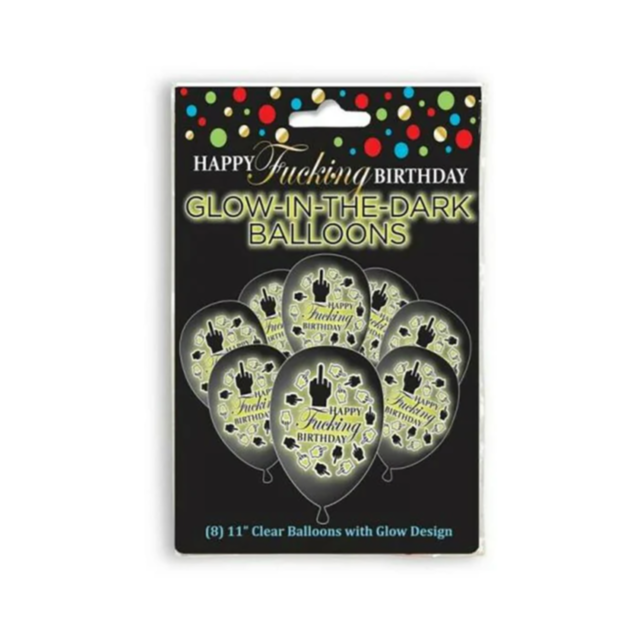 A green background featuring a gray rocket icon within a circle and stars, with the words "No Image" in gray above the icon. The Happy Fing Birthday Glow Balloons are ideal for glow-in-the-dark birthday decorations, bringing an out-of-this-world flair to 