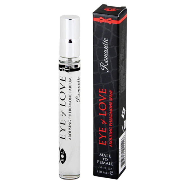 A green background featuring a white rocket icon inside a circular design, encircled by stars, suggests the appeal of EOL Romantic Pheromone M-F 10ml. Above the icon, the text states No Image.