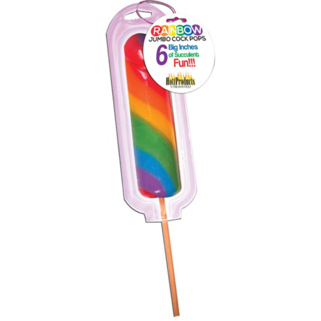 A vibrant green background showcases a gray silhouette of a rocket and planet icon, evoking the whimsical essence of the Rainbow Jumbo Cock Pop. The phrase "No Image" is displayed above the icon, enhancing the playful charm of this candy-inspired scene.