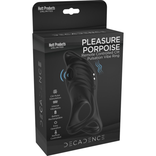 Decadence-Pleasure Porpoise Cockring-Black