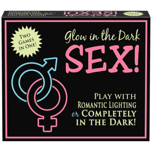 A digital illustration featuring the "Glow In The Dark Sex Game" rocket within a circle, surrounded by stars. At the top, it says "No Image." The design is rendered in a light color on a green background.