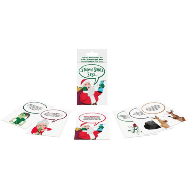 A green square containing a gray rocket icon surrounded by stars, positioned beneath the words No Image at the top, evokes playful vibes reminiscent of the Stoned Santa Says Card Game.