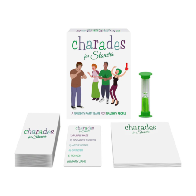 A green background featuring a gray illustration of a rocket and planet creates an atmosphere similar to Charades for Stoners, with the phrase No Image hovering above, encouraging boundless creativity and fun.