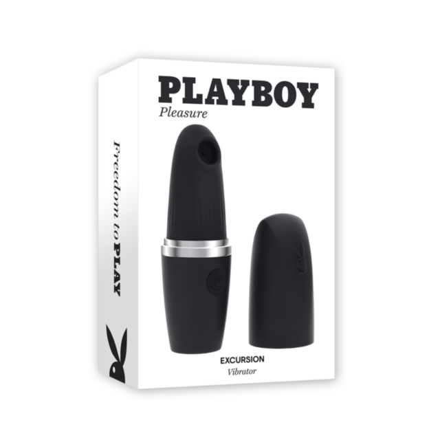 A green rectangle featuring the Evolved-Playboy Excursion Sil Rechargeable-2 AM logo, with a rocket design and the words No Image in light gray. The rocket, resembling a subtle toy motif, is enclosed within a circle decorated with stars and a larger celes