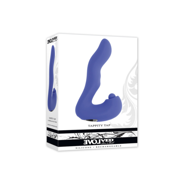 The backdrop is green with white text stating 'No Image'. Below, a graphic illustrates a waterproof blue rocket in a circular design adorned with stars, launching upwards like an adventure inspired by the Evolved-Tappity Tap Sil Rechargeable-Blue.