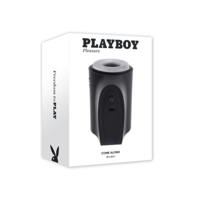 A graphic depicting a rocket ship encircled by stars and a ring on a solid green backdrop evokes the dynamic sensation and varying speeds of the travel-sized Evolved-Playboy Sil Rechargeable Come Along-2AM strokers, featuring the text No Image at the top.