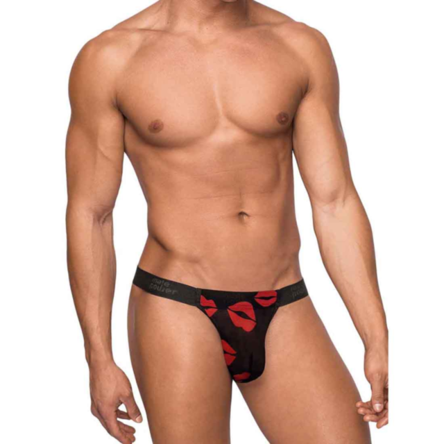 A green background displays a white illustration of a rocket encircled by stars. Above the illustration, the text "No Image" appears, capturing the subtle appeal of the Male Power Kiss Me Micro Thong V Sheer Lips L/XL, known for its plush elastic waistban