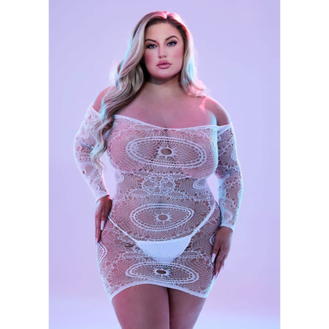 The "Glow In The Dark Mini Dress Mesh QS" showcases a captivating design, with a glow-in-the-dark rocket soaring around a planet on a green backdrop, enveloped by twinkling stars. Bold white letters spell "No Image" above this celestial motif, offering an