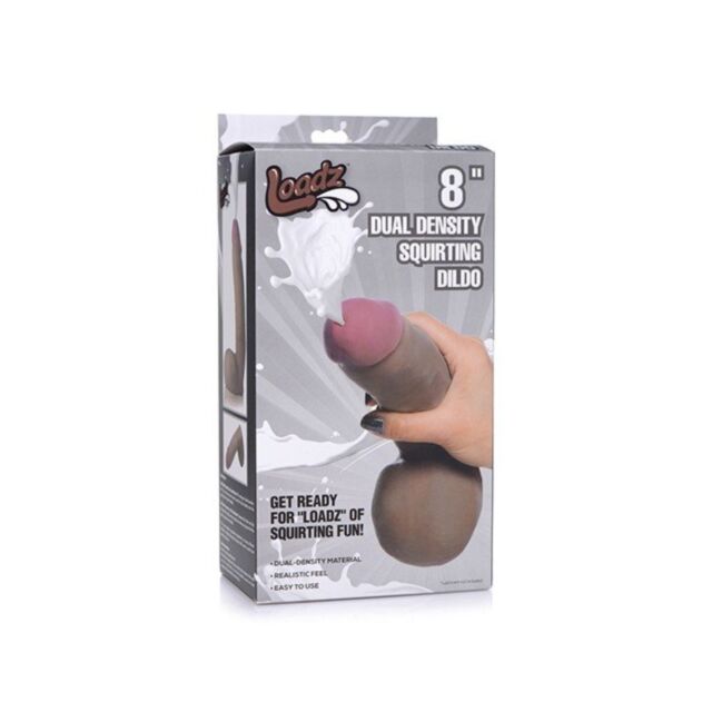 XR-Loadz 8in Dual Density Squirting Dildo-Dark