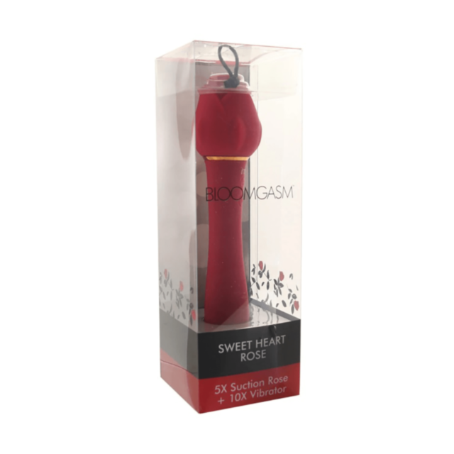 The placeholder image for the Bloomgasm Sweet Heart Rose 10x Vib 5x Suction product is green, showcasing a white rocket icon inside a circle that evokes the sensation of air pulse pressure, with "No Image" text positioned above it.