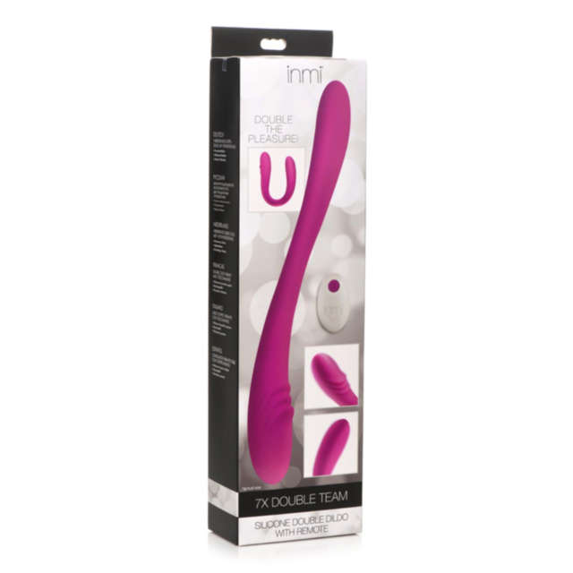 XR Inmi-7x Double Team Dbl Dildo Vibe w Remote-Purple
