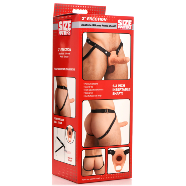 XR-Size Matters 2in Erection Vibrating Penis Sheath-Light