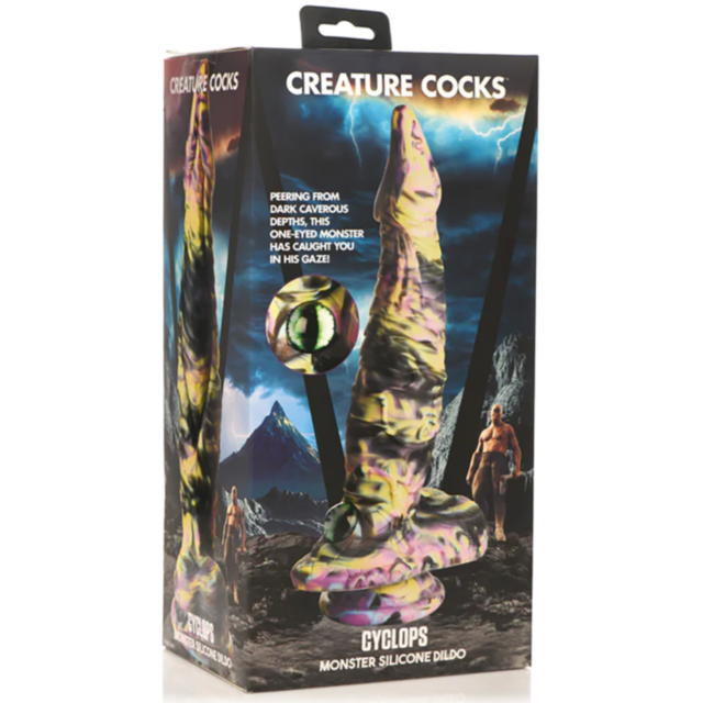 Product image with a green background featuring the text "No Image" above a grey circular graphic of a rocket and stars, representing the XR-Creature Cocks-Cyclops Monster Dildo.