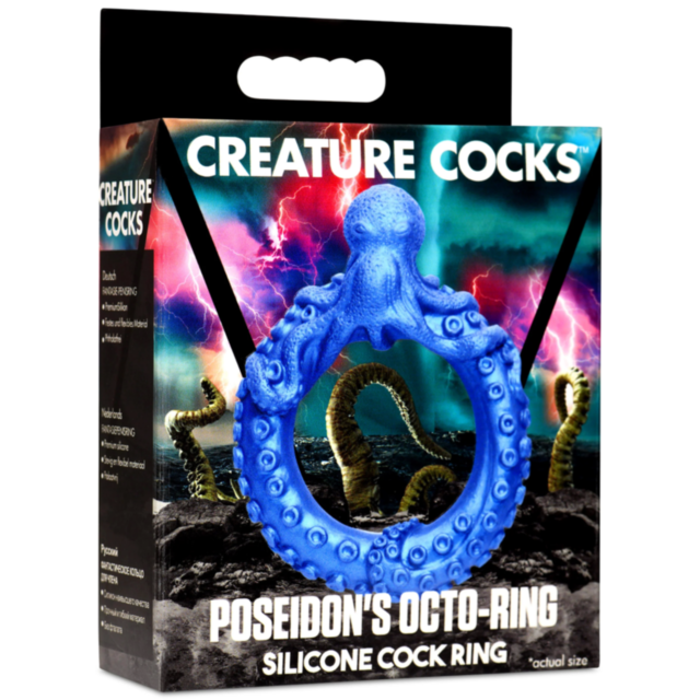 A green background with a circular emblem featuring a stylized rocket and stars, accompanied by the text "No Image" at the top, evokes the imaginative allure of the XR-Creature Cock Sil Poseidons Octo Ring Cockring.