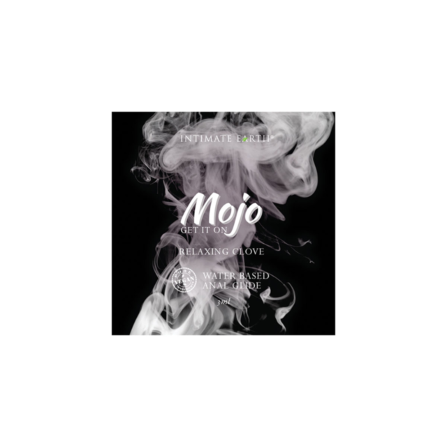 A rocket launching upward inside a circular frame with stars mirrors the smooth ascent of using MOJO WB Anal Relaxing Glide 3ml Foil.