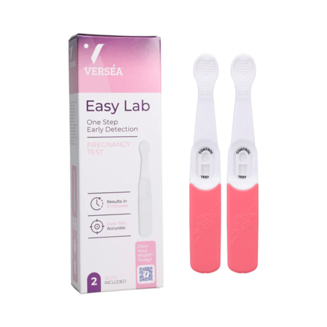 An illustration of a rocket ship soaring through space, surrounded by stars, with the text No Image above it on a green background. The design cleverly symbolizes the precision and early detection akin to the Versea - Easy Lab Pregnancy Test - 2 Test Pack