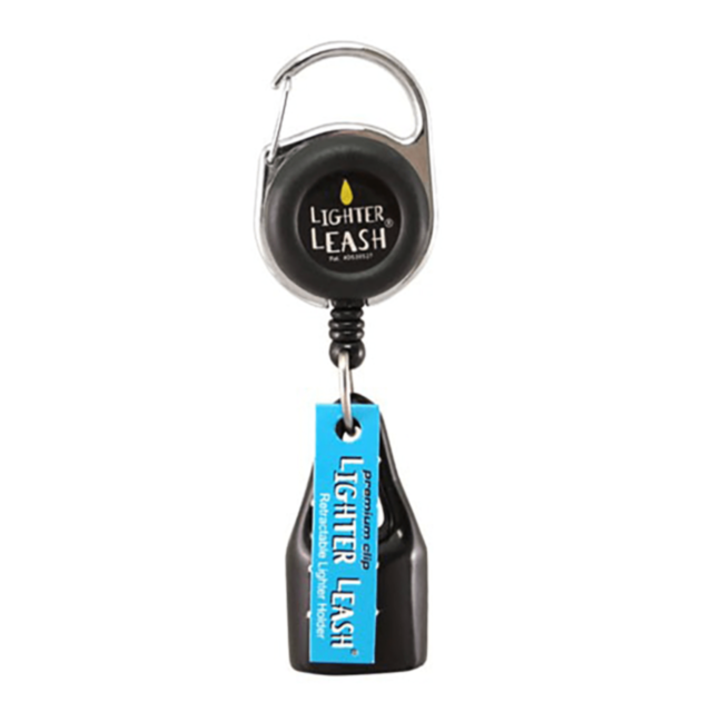 A green background displays an icon of a rocket encased in a circle, resembling a flame. Above the rocket, the words "Original Lighter Leash" appear, subtly suggesting the simplicity and reliability associated with a Bic lighter.