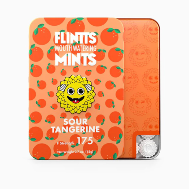 The design features a green background with a stylized gray rocket and planet illustration, capturing the energizing autumn vibes of Flintt Mints Sour Tangerine F Strength 175. The phrase "No Image" is prominently displayed at the top in bold letters.