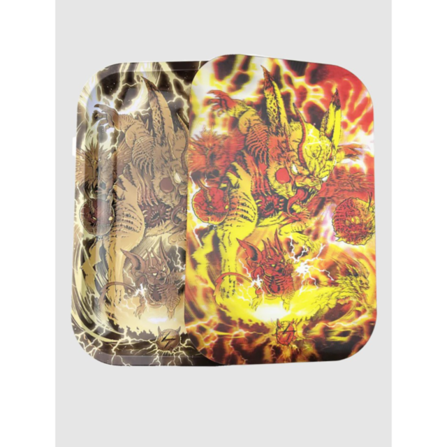 Green background with a light gray No Image text at the top. Below, a circular graphic featuring a rocket launching upwards surrounded by stars, reminiscent of the Metal Rolling Tray Eye Candy Pikachu Magnetic 3D Lid design.